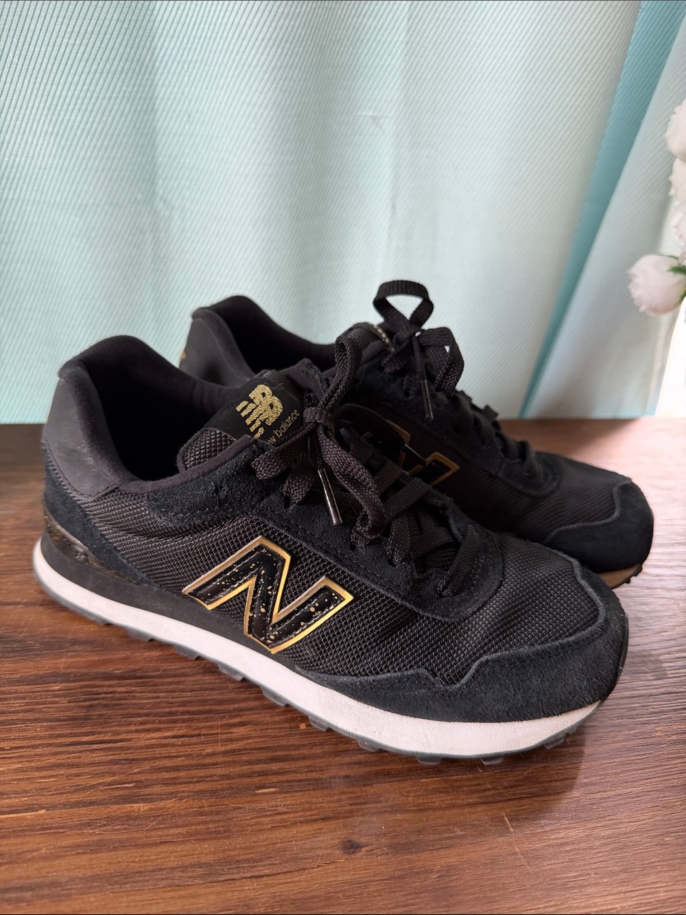 New Balance Black & Gold Retro Runner Sneakers